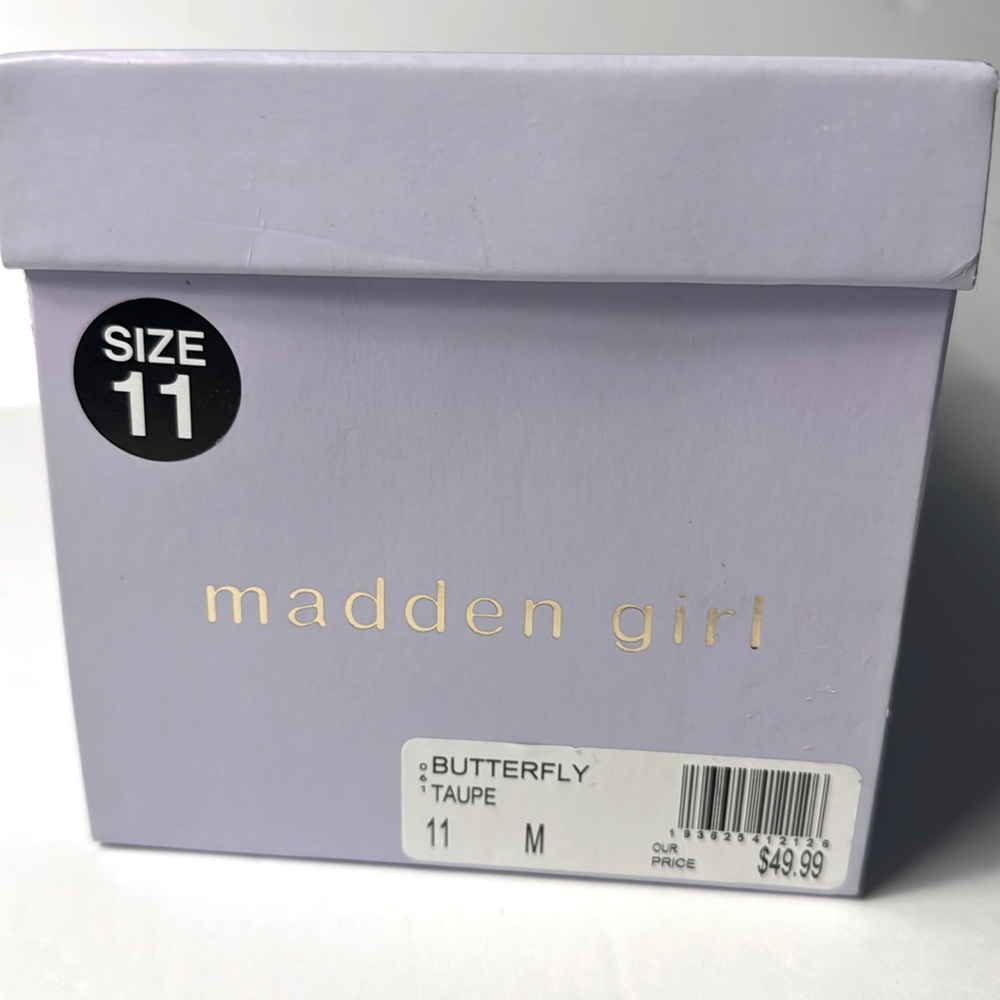 MADDEN GIRL Butterfly Taupe Furry Buckle Straps Slide Sandals Women's 11M NEW - Picture 7 of 10